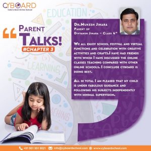 Dr. Mukesh Jinara parent of divyansh Jinara, Parent Testimonial-Cyboard School