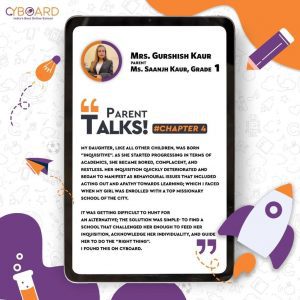 Mrs. Gurshish Kaur parent ms. Saanjh Kaur , Parent Testimonial-Cyboard School