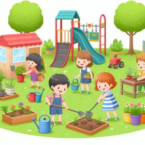 Kid's are doing Gardening |