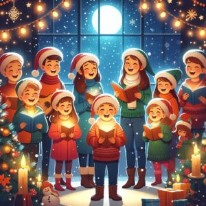 Children are singing Christmas Carols