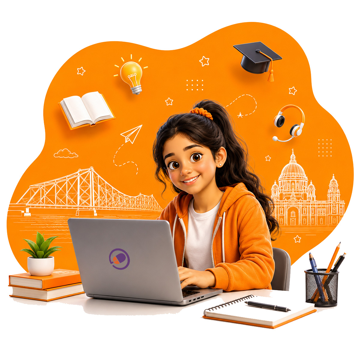 Cyboard student learning with family support in an online school setting