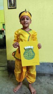 He is so excited for Cyboard School janmashtami celebration