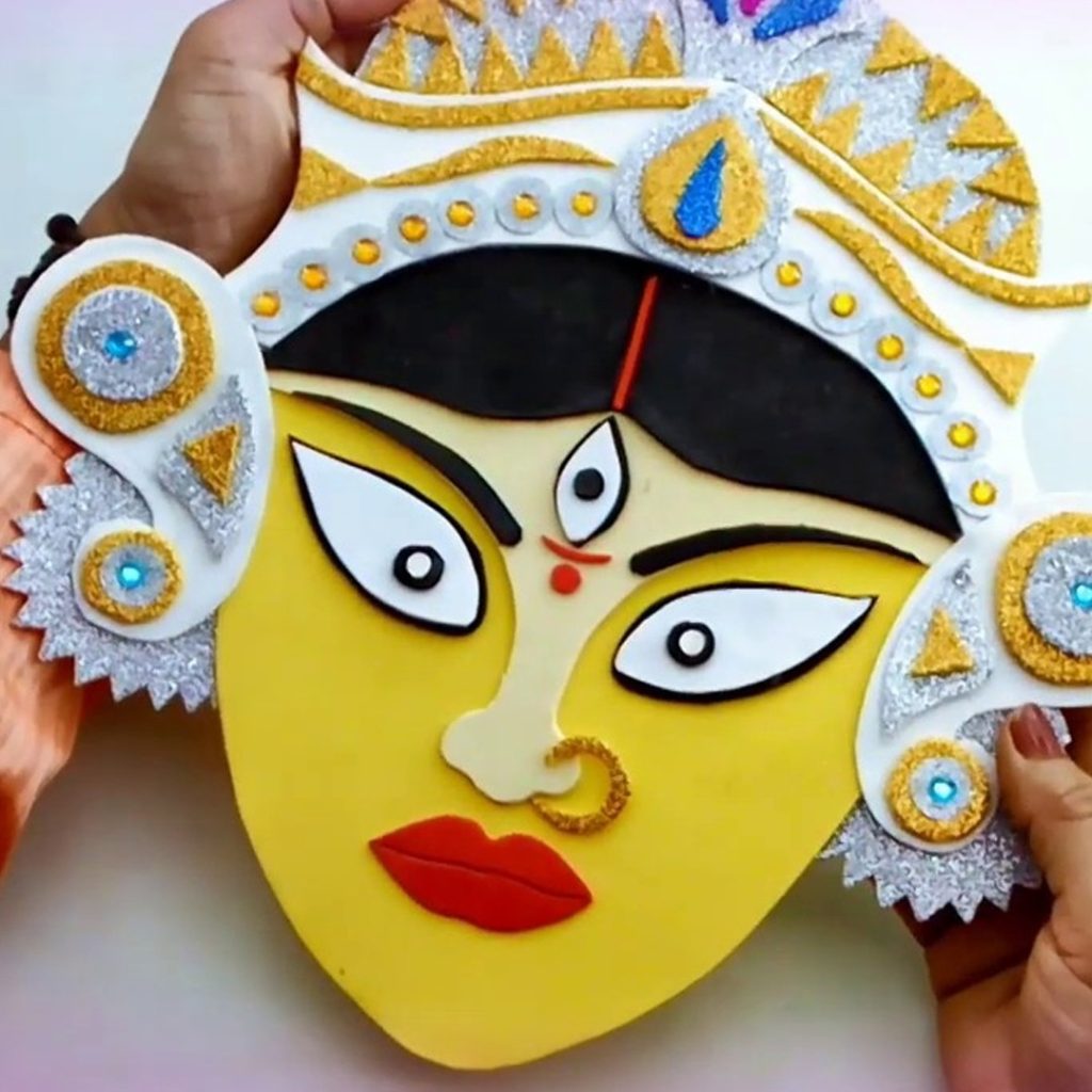 Paper Plate Durga Mask- craft idea for kids