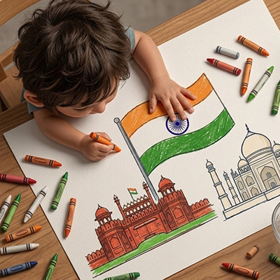 Republic Day Drawing & Colouring