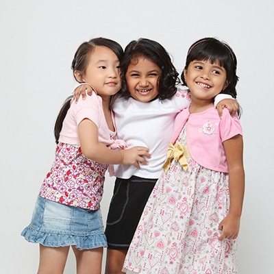 Three girls standing together