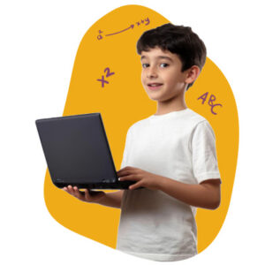 Student learning online with interactive digital education at Cyboard School