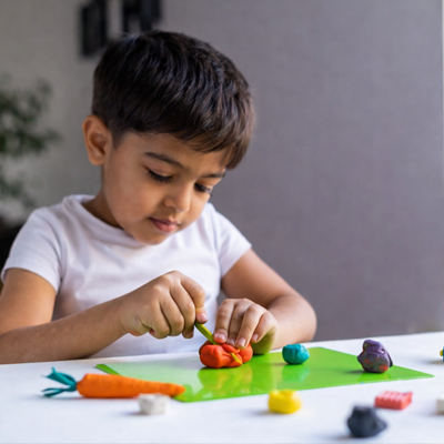 Preschoolers engaging in creative play and imaginative activities