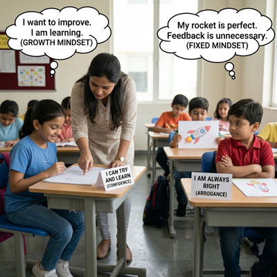 Difference between confidence and arrogance in children