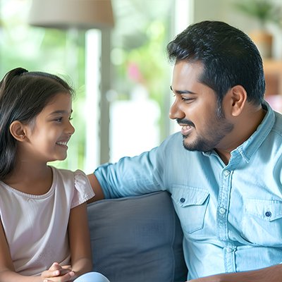 Parent supporting a child experiencing student burnout through open communication