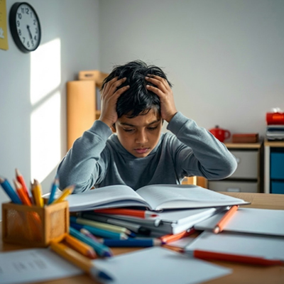 Visual representation of student burnout caused by ongoing academic pressure and stress