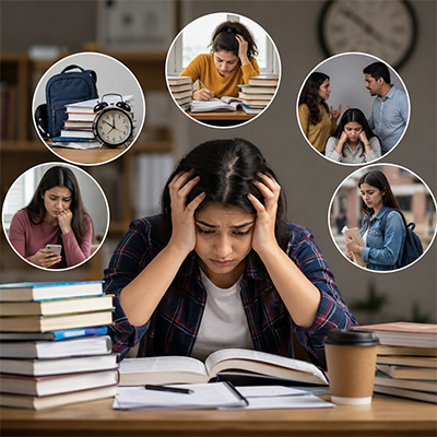 Student Feeling Mentally Overwhelmed Due To School Pressure And Academic Stress