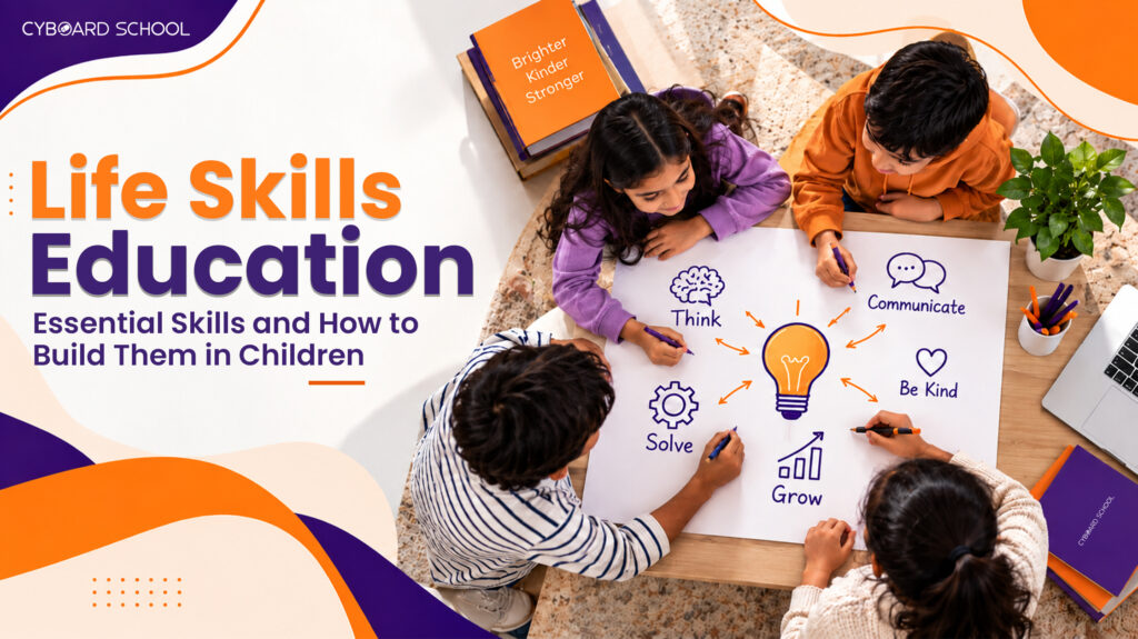Life skills education banner showing a confident student ready to grow beyond academics